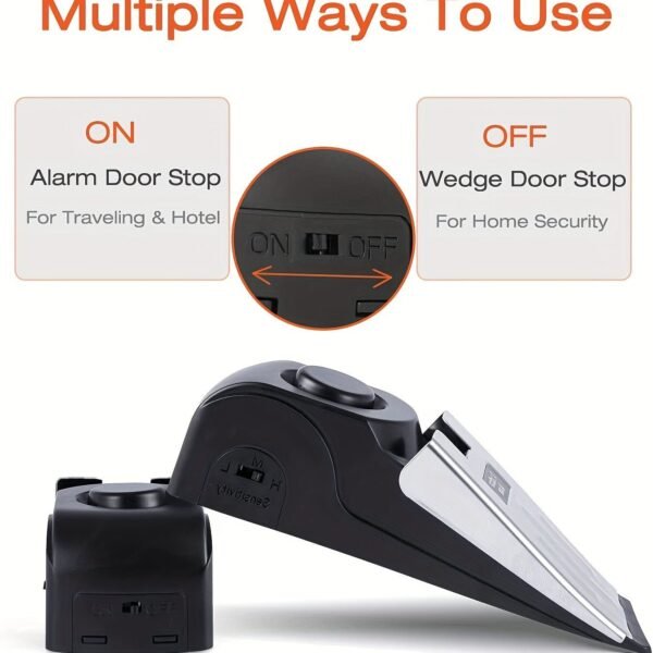 120dB Intruder Alert: Door Stop Alarm - The Ultimate Security Wedge For Home, Traveling & Hotel
