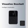 1pc Wireless Video Doorbell With Camera, Wide Angle Intelligent Visual Camera, WiFi Security Door Doorbell, 2-Way Audio HD Night Vision Only Support 2.4G Wifi Camera Build In Battery