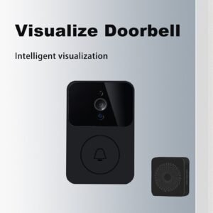 1pc Wireless Video Doorbell With Camera, Wide Angle Intelligent Visual Camera, WiFi Security Door Doorbell, 2-Way Audio HD Night Vision Only Support 2.4G Wifi Camera Build In Battery