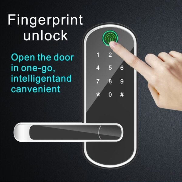 035c3b08c17c02e49a9011c49d7699c6.jpg Smart 5 In 1 Door Lock With Handle Biometric Technology Storage Memory Function