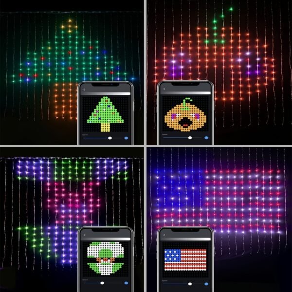 Smart Curtain Lights: Music-Sync Color Changing Lights for Home, Garden, Party & Wedding Decor - Perfect Gift for Any Occasion!