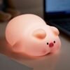 Silicone Night Light Piggy Pat Lamp Accompanying Sleeping Induction USB Rechargeable Bedroom Sleeping Bedside Lamp For Boys And Girls Friend Girlfriend Cute Holiday Gift