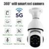 5G WIFI Surveillance 360° Rotate Auto Tracking Panoramic Camera Wireless E27 PTZ Camera CCTV IR Night Vision Motion Detection Two-Way Audio