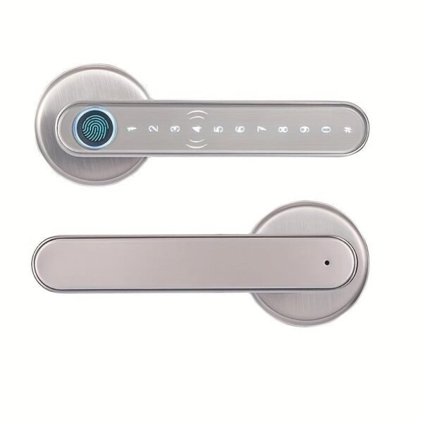 Smart Door Knob, Fingerprint Door Lock Smart Lock Biometric Door Lock Fingerprint, NO APP, Black And Silvery, Great For Bedrooms, Cloakroom, Apartments Offices, Hotels