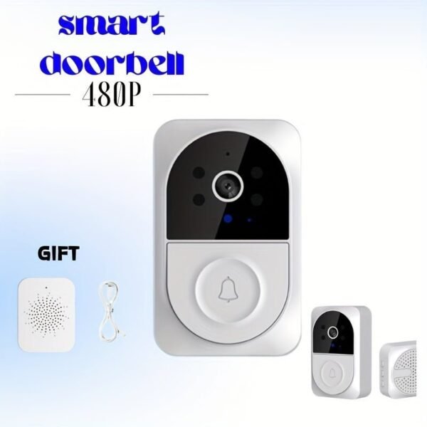 Smart Doorbell, Video Doorbell, Wireless Wi-Fi Smart Wide Angle Home Security Doorbell Camera, Adjustable Home Intercom with 2 Way Audio, IR Night Vision, Motion Detection, Cloud Storage.