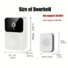 1pc Doorbell Camera Wireless, Intelligent Visual Doorbell Home Intercom HD Night Vision WiFi Rechargeable Security Door Doorbell, Two-Way Calls, Photo, Recording, APP Control, Voice Change Function (White) Build-in Battery.