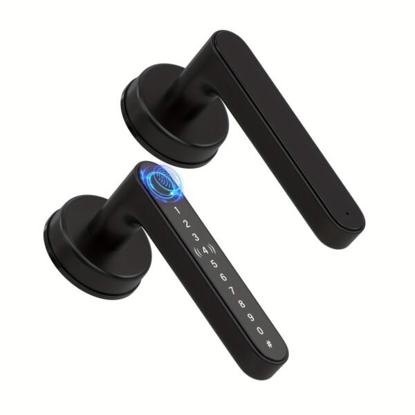 Smart Fingerprint Door Lock Waterproof Door Lock Fingerprint/Code/Key Card/Key 4-1 Unlock Way Gift For Birthday/Easter/President's Day (AA Battery Included)