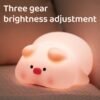 Silicone Night Light Piggy Pat Lamp Accompanying Sleeping Induction USB Rechargeable Bedroom Sleeping Bedside Lamp For Boys And Girls Friend Girlfriend Cute Holiday Gift