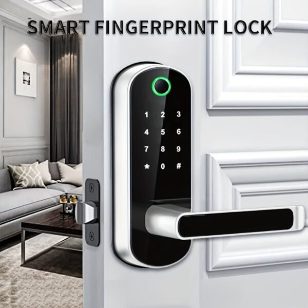 2e621baf80b0f38dec0cc04d1ef65871.jpg Smart 5 In 1 Door Lock With Handle Biometric Technology Storage Memory Function