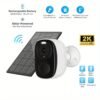 Security Camera Wireless Outdoor, 2K 3MP Night Vision With Spotlight, Wire-Free Battery Solar Powered, Human Detection, With Solar Panel, PIR Human Detection, 2-Way Talk, Waterproof, SD Card/Cloud Storage, Security Cameras Wireless Outdoor, Flood Light So