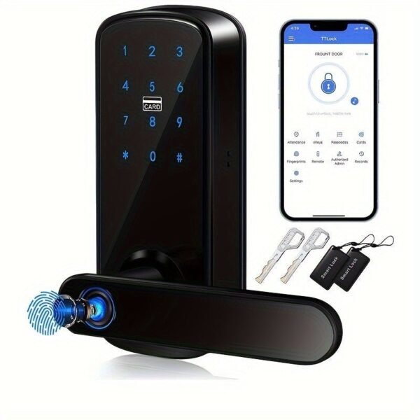 Keyless Entry Door Lock, Keypad Door Lock, Keyless Door Lock, Fingerprint Door Lock, Biometric Door Lock, Keypad Entry Door Lock, Passcode Code Door Lock, Digital Smart Door Lock (Smart Lock-Battery not included)
