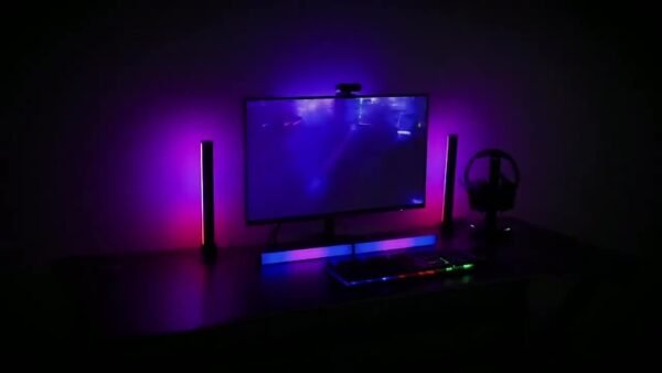 2pcs Smart LED Light Bars, RGB Night Light With Remote Control And APP Control, Music Sync Backlight For Gaming TV Bedroom Decoration, Desktop Lamp