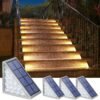 2pcs Solar Stair Lights, Solar Step Lights Waterproof Outdoor Step Light With 13 LEDs, Outdoor Lighting Decor For Stair, Patio, Front Step, Front Porch And Deck, White Christmas Lights