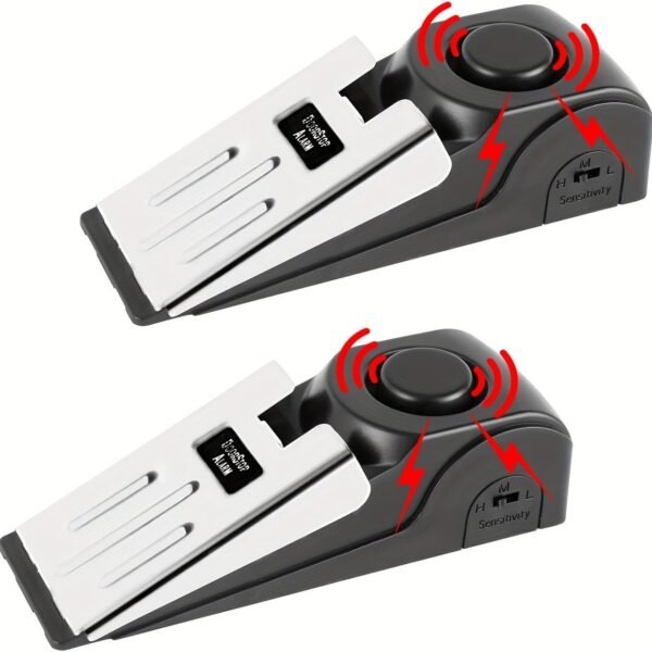 120dB Intruder Alert: Door Stop Alarm - The Ultimate Security Wedge For Home, Traveling & Hotel