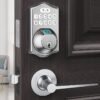 Smart Keyless Entry Door Lock With Electronic Keypad Deadbolt & Lever - Easy Installation & Auto Lock Feature For Front Door Security (Battery Not Included)