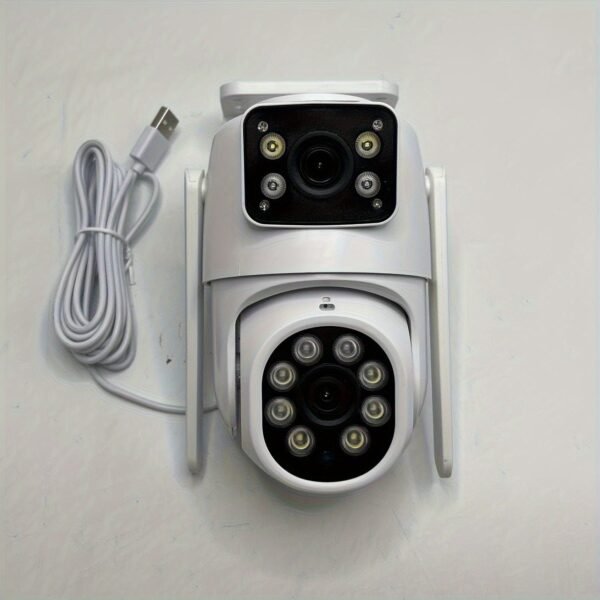 Multifunctional security camera wireless outdoor waterproof WiFi security monitoring 2K high-definition dual lens automatic rotation pan tilt night vision motion detection bidirectional call security camera