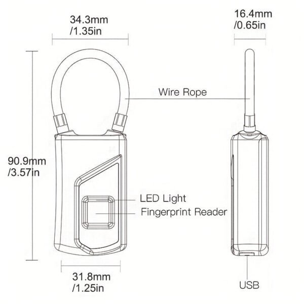 Fingerprint Lock, Smart Lock, Outdoor Box Lock, Luggage Lock, Fingerprint Padlock, Portable Fingerprint Lock, Gym Locker, Waterproof Rabbit Electronic Smart Lock Head