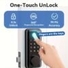 BULIST Smart Lock, Fingerprint Door Lock, Keyless Entry Door Lock, Touchscreen-Backlit Keypad Deadbolt - Tuya APP Full Control, Easy Installation and Programming - Black (Sales only in North America)