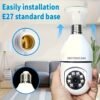 862b1920-7943-4eec-8563-b314986b4d97-1.jpg Light Bulb Security Cameras Indoor Wireless WiFi Camera 2.4GHz, 360 Degree, E27 Light Socket Screw In Security Cameras For Home Security Safe Cam Lightbulb Cameras Night Vision, 355° Pan/Tilt For Home Security Safe Light Bulb Cameras Indoor/outdoor, HD 10