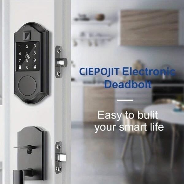 Smart Lock With Fingerprint Deadbolt - 5-in-1 Keyless Entry Door Locks With Keypads & App Remote Control, Waterproof Auto Smart Lock