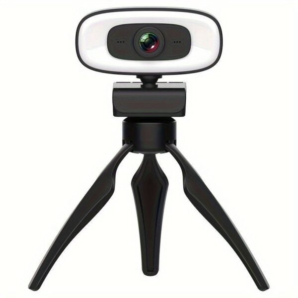 4K HD Computer Webcam, Plug And Play, No Driver Required USB Interface Webcam, Built-in Microphone, Webcast Fill Light, Voice Call Conference Camera, Work Camera, Laptop External Webcam