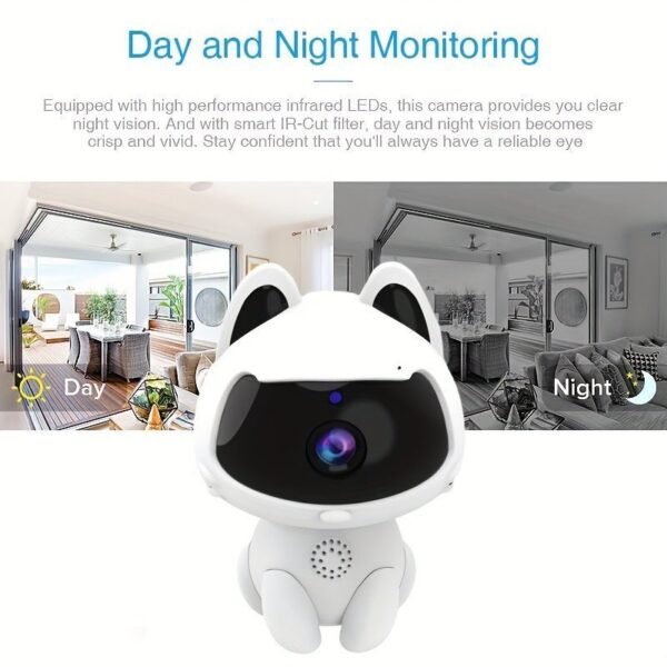 K9 V380 HD Definition Intelligent Home Monitoring Camera 1080P 2.4GHz Wireless WiFi Wireless Security WIFI Camera, AI Intelligent Tracking Motion Detection, Pet Monitor, Two-way Audio, Motion Detection Pet Camera