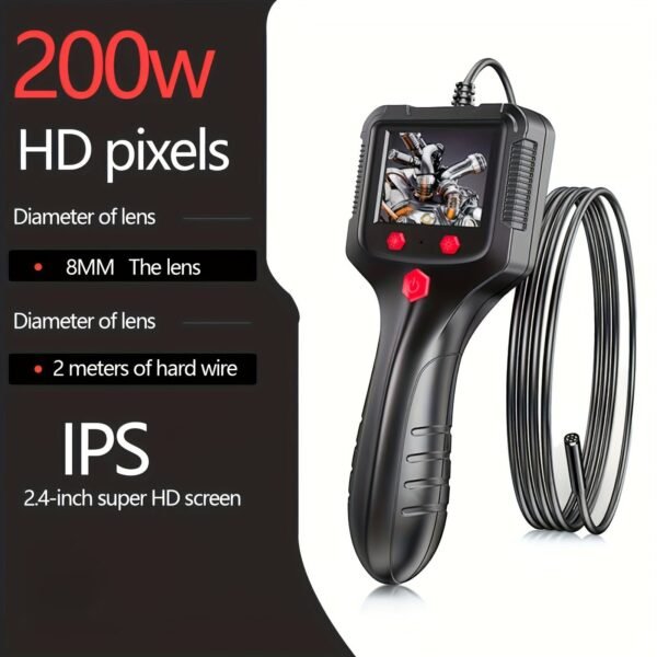 Industrial Endoscopic Camera Light, 1080P HD endoscopic camera, 5.5mm thin Snake camera 2.4 "screen, flexible semi-rigid cable sewers, drains, pipes, Industrial equipment inspection/repair/analysis