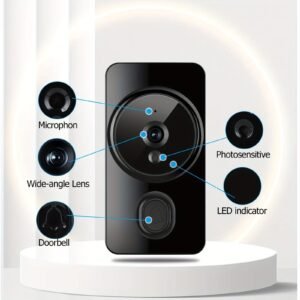 2024 new smart visual doorbell, smart system control, 2.4G wireless wifi for home and commercial use, no need to drill holes for the app camera (no built-in battery, shipped without battery).