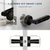 Smart Fingerprint Door Lock Waterproof Door Lock APP/Code/Key Card/Key 5-1 Unlock Way Gift For Birthday/Easter/President's Day (Battery Included)