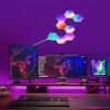 Hexagonal Light Sound Control Light Smart DIY Hexagonal Wall Light Smart Application Control Dual Control LED Light Wall Panel and Usb power Supply for Office Bedroom Games Room Decoration with a Variety of Bright Color Mode Unlimited Creativity Make Grea