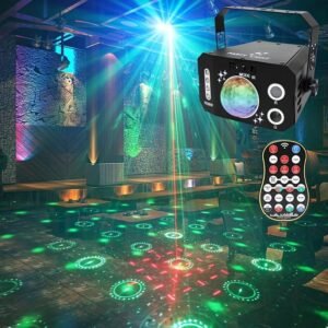 1pc USB 7 eyes disco ball lamp RGB projector light LED stage lights DJ sound activity lights Ambient Lighting Decorative Lighting with wireless remote control for bar Karaoke wedding Father's Day Mother's Day Black Friday Cyber Monday