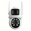 4MP(2MP+2MP) WiFi Security Camera Outdoor, Dual Lens 2.4/5ghz Wireless IP Camera Video Surveillance For Home Security CCTV Monitor,AI Human Tracking, Color Night Vision,Two Way Audio,Pan Tilt Rotation,Work For Eseecloud APP,Without TF Card