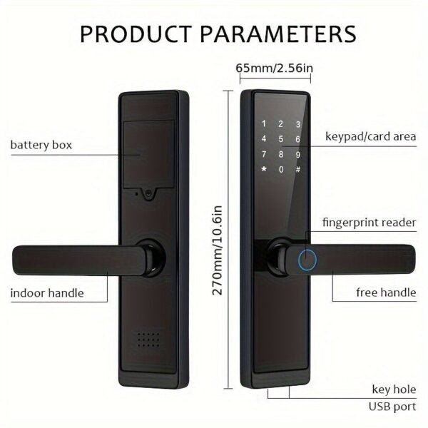 Smart Fingerprint Door Lock Keyless Entry Door Lock For Home Hotel Office Airbnb Wireless Digital Electric Door Lock