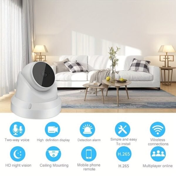 3MP HD WiFi IP Camera V380 Pro App Smart Home Security Night Vision Indoor Ceiling Mount Wireless CCTV Dome Camera