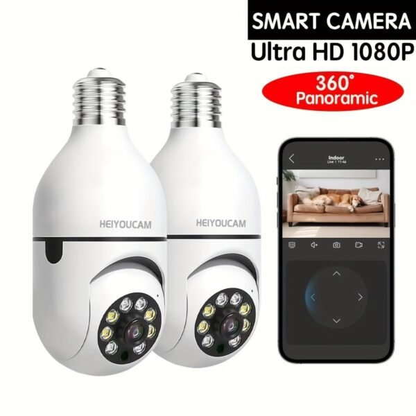 c3b5f039-c3f3-4a54-82db-5b81210f0fe8.jpg Light Bulb Security Cameras Indoor Wireless WiFi Camera 2.4GHz, 360 Degree, E27 Light Socket Screw In Security Cameras For Home Security Safe Cam Lightbulb Cameras Night Vision, 355° Pan/Tilt For Home Security Safe Light Bulb Cameras Indoor/outdoor, HD 10
