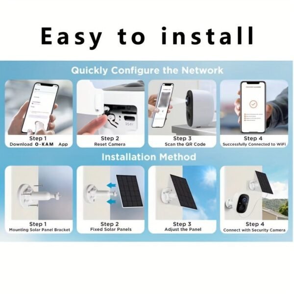 Security Camera Wireless Outdoor, 2K 3MP Night Vision With Spotlight, Wire-Free Battery Solar Powered, Human Detection, With Solar Panel, PIR Human Detection, 2-Way Talk, Waterproof, SD Card/Cloud Storage, Security Cameras Wireless Outdoor, Flood Light So