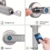 Smart Door Knob, Fingerprint Door Lock Smart Lock Biometric Door Lock Fingerprint, NO APP, Black And Silvery, Great For Bedrooms, Cloakroom, Apartments Offices, Hotels