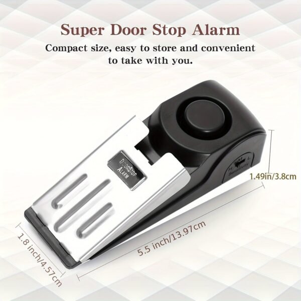 120dB Intruder Alert: Door Stop Alarm - The Ultimate Security Wedge For Home, Traveling & Hotel