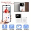1pc Doorbell Camera Wireless, Intelligent Visual Doorbell Home Intercom HD Night Vision WiFi Rechargeable Security Door Doorbell, 2-Way Calls, Photo, Recording, APP Control, Voice Change Function, Cloud Storage (White) Build-in Battery.