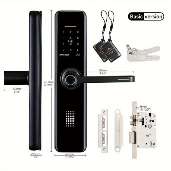 Home Electronic Digital Biometric Fingerprint Door Lock Keyless Entry Door Lock with App and Keypad, Smart Door Lock, Front Door Locks
