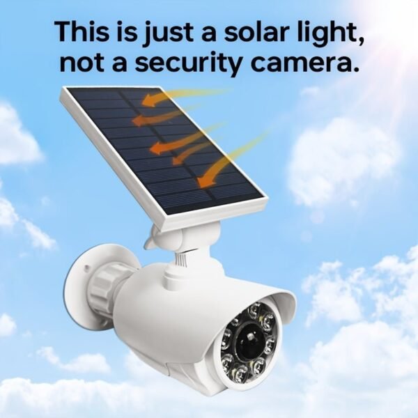 Solar Light Pseudo Safety Camera, Simulating CCTV Monitoring System, With LED PIR Motion Sensor Detection Light, Suitable For Indoor And Outdoor Homes, Offices, Shops, And Garages