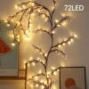 1pc USB/96LEDS/72LEDS, Branch Light, White Birch Tree Light, Rattan Tree Christmas Decorative Light, Small Night Light, Indoor Warm Atmosphere Decorative Light For Garden Decor Home Decor Living Room, For Camping, Party, festival, Perfect Gift For Birthda