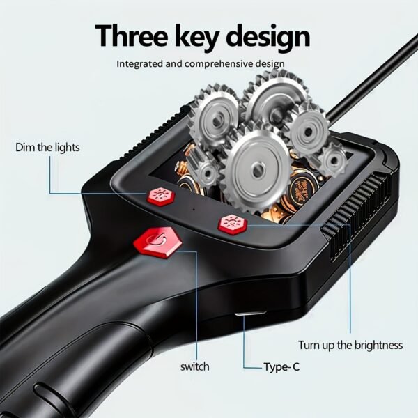 Industrial Endoscopic Camera Light, 1080P HD endoscopic camera, 5.5mm thin Snake camera 2.4 "screen, flexible semi-rigid cable sewers, drains, pipes, Industrial equipment inspection/repair/analysis