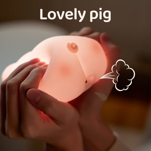 Silicone Night Light Piggy Pat Lamp Accompanying Sleeping Induction USB Rechargeable Bedroom Sleeping Bedside Lamp For Boys And Girls Friend Girlfriend Cute Holiday Gift