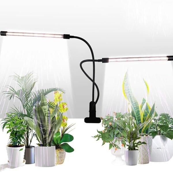 Grow Healthy Indoor Plants With 50W 84 LED Dual Head Clip Plant Lights - 4/8/12H Timer & 5 Dimmable Levels